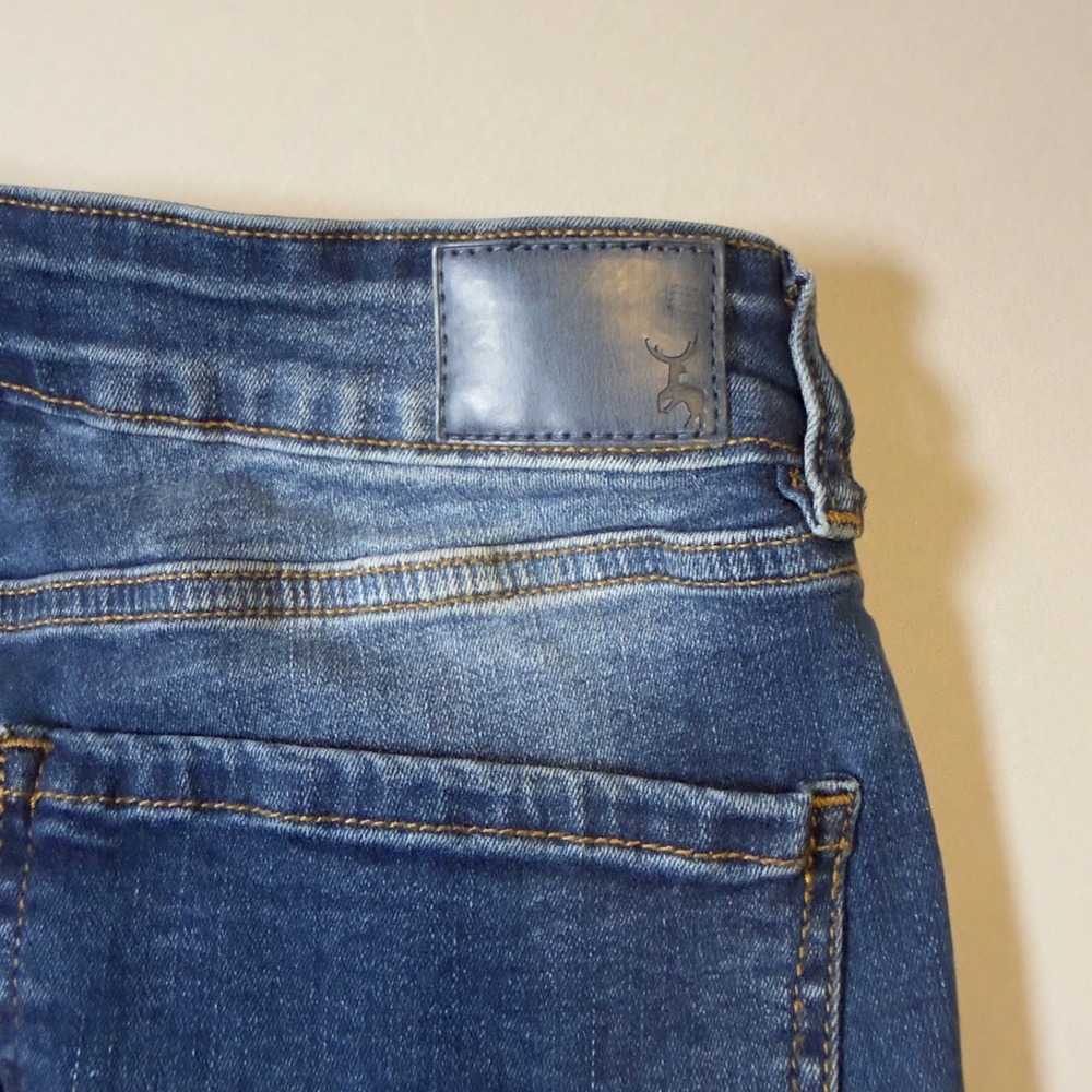 Resfeber Los Angeles Distressed Skinny Jeans Medium Wash Frayed Hem Womens - Picture 7 of 13